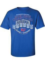 Kansas Jayhawks Blue 2022 National Champions Banners Short Sleeve T Shirt