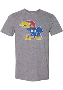 Kansas Jayhawks Charcoal Distressed 1941 Short Sleeve Fashion T Shirt