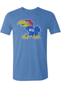 Rally Kansas Jayhawks Blue Distressed 1941 Short Sleeve Fashion T Shirt
