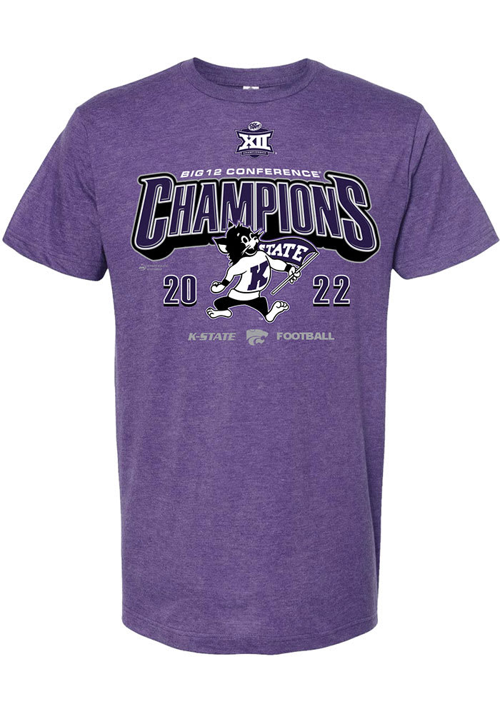 K-State Wildcats Purple 2022 Big 12 Football Champions Short Sleeve Fashion T Shirt