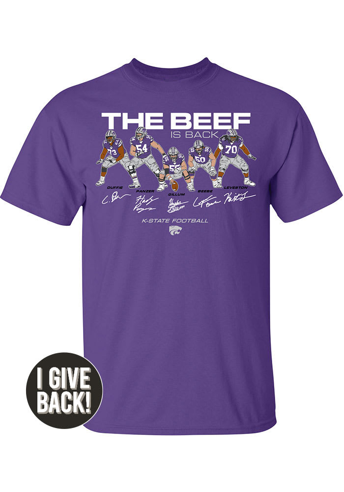 K-State Wildcats Purple Football Beef Is Back Short Sleeve Player T Shirt