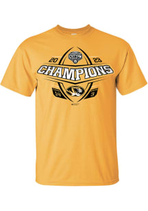 Missouri Tigers Gold 2023 Cotton Bowl Champions Score Short Sleeve T Shirt