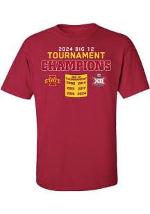 Iowa State Cyclones Cardinal 2024 Big 12 Tournament Champs Banner Short Sleeve T Shirt