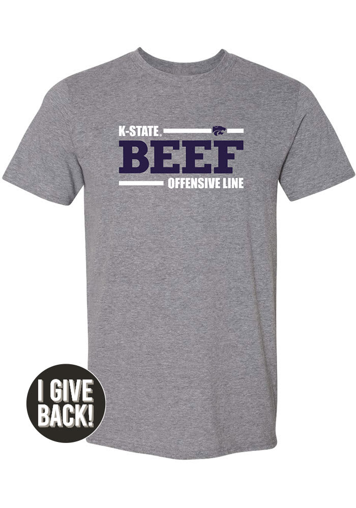 K-State Wildcats Grey The Beef Offensive Line Short Sleeve Player T Shirt