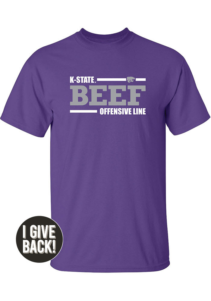 K-State Wildcats Purple The Beef Offensive Line Short Sleeve Player T Shirt