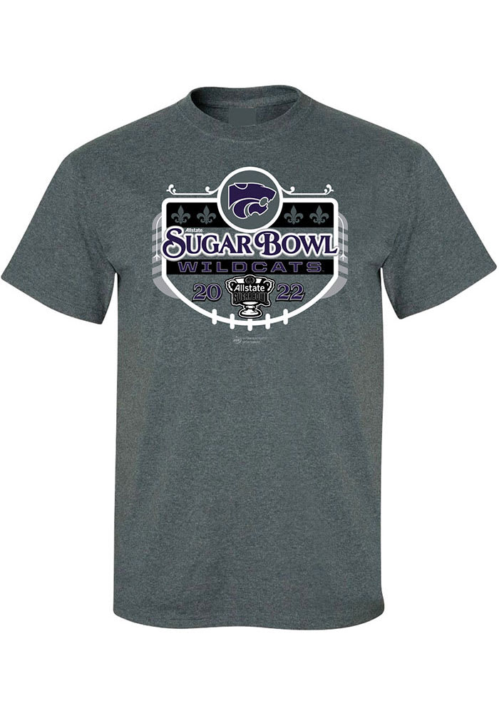 K-State Wildcats Charcoal 2022 Sugar Bowl Bound Short Sleeve T Shirt