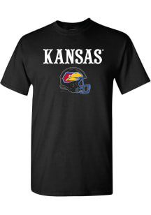 Kansas Jayhawks Black Football Warhawk Helmet Short Sleeve T Shirt