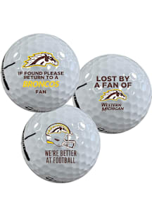 White Western Michigan Broncos Fun Sayings team logo Golf Balls