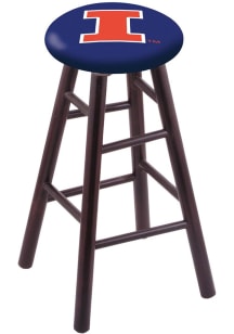 Brown Illinois Fighting Illini Round Cushion Maple Pub Stool