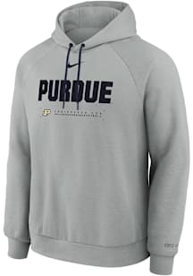 Nike Purdue Boilermakers Mens Grey Practice Fleece Long Sleeve Hoodie