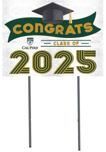 Cal Poly Mustangs KH Sports Fan Class of 2025 graduation graphic Yard Sign - White