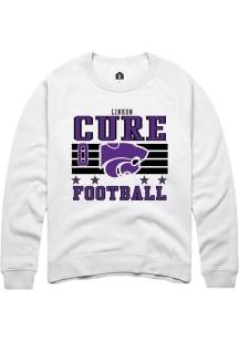 Linkon Cure Rally Mens White K-State Wildcats NIL Striped Player Crew