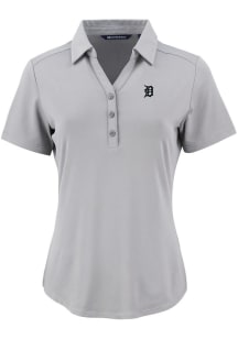 Cutter and Buck Detroit Tigers Womens Grey Mono Forge Eco Polo Short Sleeve Polo Shirt