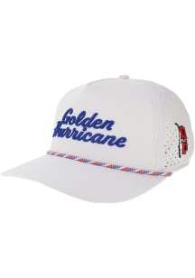 Tulsa Golden Hurricane White Rope Stacked Script Cut Above Adjustable Hat