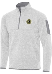 Antigua Pittsburgh Riverhounds SC Mens Grey Fortune Long Sleeve Qtr Zip Pullover