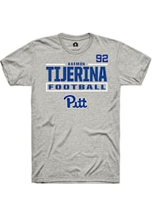 Kaemon Tijerina Pitt Panthers Ash Football NIL Stacked Box Short Sleeve Player T Shirt