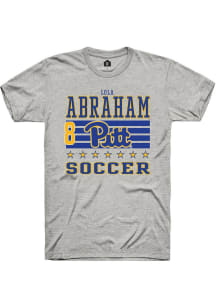 Lola Abraham Rally Mens Ash Pitt Panthers NIL Striped Player T Shirt