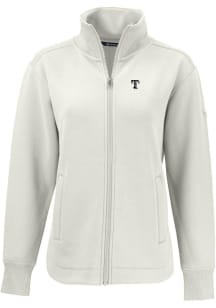 Cutter and Buck Texas Rangers Womens White Mono Roam Light Weight Jacket