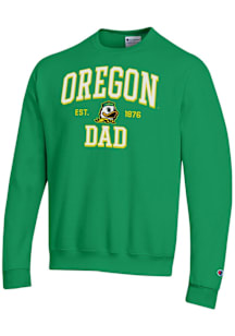 Champion Oregon Ducks Mens Green Est Date Dad Powerblend Long Sleeve Crew Sweatshirt