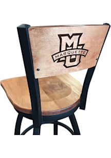 Marquette Golden Eagles Maple Seat Maple Back Swivel Pub Stool - Brown