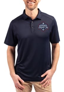 Cutter and Buck UConn Huskies Mens Navy Blue 2025 National Champions Forge Recycled Short Sleeve P..