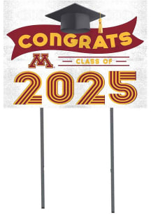 White Minnesota Golden Gophers Class of 2025 graduation graphic Yard Sign