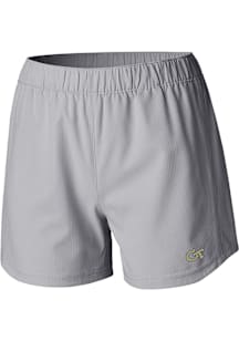 Columbia GA Tech Yellow Jackets Womens Grey Heat Seal Tamiami Pull-On Shorts