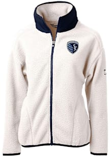 Cutter and Buck Sporting Kansas City Womens White Cascade Sherpa Light Weight Jacket