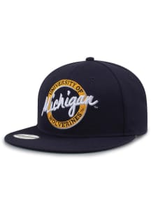 Original Retro Circle Wool Blend Michigan Wolverines Mens Snapback - Navy Blue