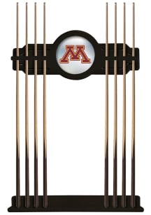 Black Minnesota Golden Gophers Solid Wood Cue Rack Pool Table