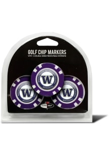 Purple Washington Huskies Poker Chip 3 Pack Golf Ball Marker