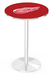 Detroit Red Wings Chrome Round Base Pub Table