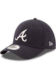 New Era Atlanta Braves Mens Navy Blue Road Team Classic 39THIRTY Flex Hat