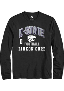 Linkon Cure Mens Black K-State Wildcats NIL Arch Logo Long Sleeve Player T Shirt