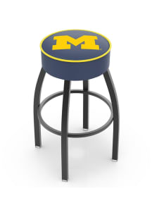 Black Michigan Wolverines Swivel Pub Stool