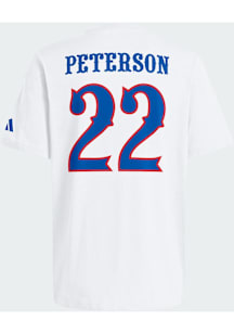 Darryn Peterson Kansas Jayhawks White Basketball Name and Number Short Sleeve Player T Shirt