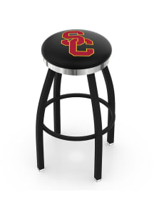 Black USC Trojans Chrome Seat Pub Stool