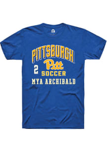 Mya Archibald Rally Mens Blue Pitt Panthers NIL Arch Logo Player T Shirt