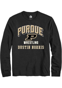 Dustin Norris Mens Black Purdue Boilermakers NIL Arch Logo Long Sleeve Player T Shirt