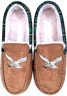 Philadelphia Eagles Flannel Trim Big Logo Moccasin Mens Slippers