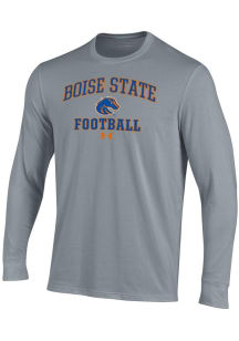 Under Armour Boise State Broncos Grey Football Performance Long Sleeve T Shirt