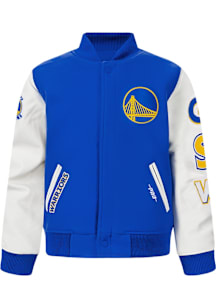 Pro Standard Golden State Warriors Youth Blue Classic Chenille Heavy Weight Jacket