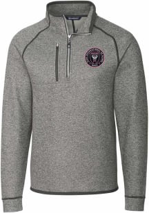 Cutter and Buck Inter Miami CF Mens Grey Mainsail Big and Tall Qtr Zip