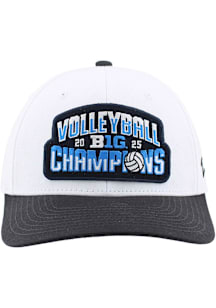 Nebraska Cornhuskers 2025 Big Ten Womens Volleyball Champs LR Basis ADJ Adjustable Hat - White