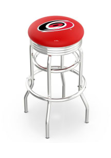 Carolina Hurricanes Double-Ring Swivel Chrome Pub Stool - Black