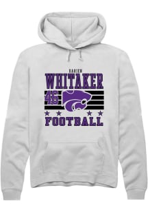 Darien Whitaker Rally Mens White K-State Wildcats NIL Striped Player Hood
