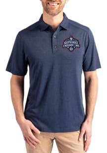 Cutter and Buck UConn Huskies Mens Navy Blue 2025 National Champions Forge Recycled Short Sleeve P..