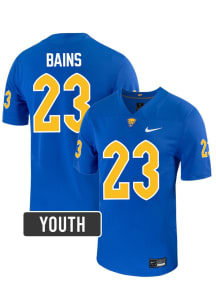 Kavir Bains Nike Youth Blue Pitt Panthers NIL Name And Number Football Jersey Jersey