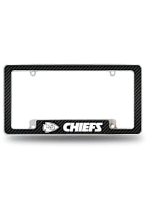 Kansas City Chiefs Carbon Fiber All Over Chrome License Plate Frame - Grey