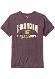 Central Michigan Chippewas Maroon Victory Falls Number One Established Short Sleeve Fashion T Shir..